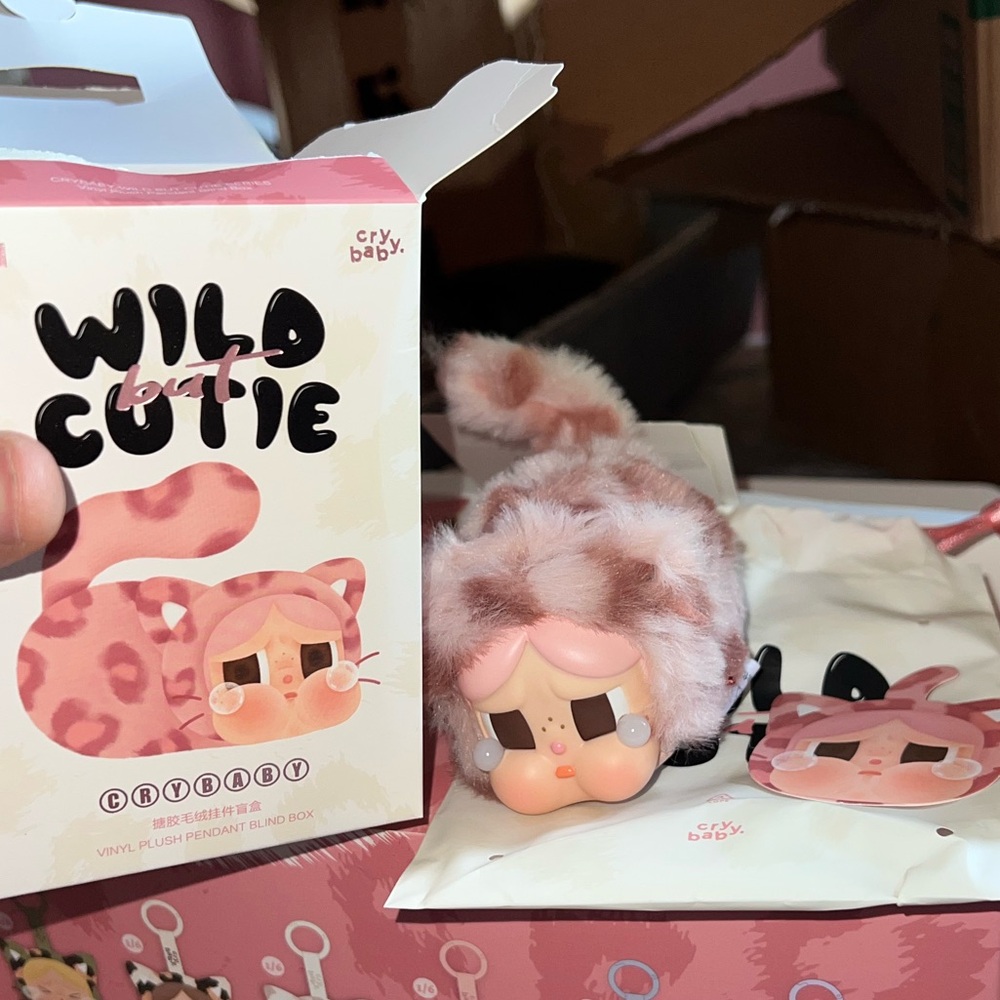 Pop Mart CRYBABY Wild but Cutie Series - Vinyl Plush Pendant PINK Cutie.